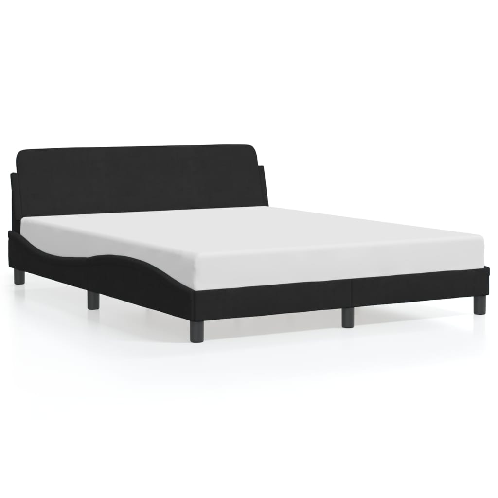 vidaXL Σκελετός Κρεβατιού Dover Μαύρο 160x200 εκ. Βελούδινο
