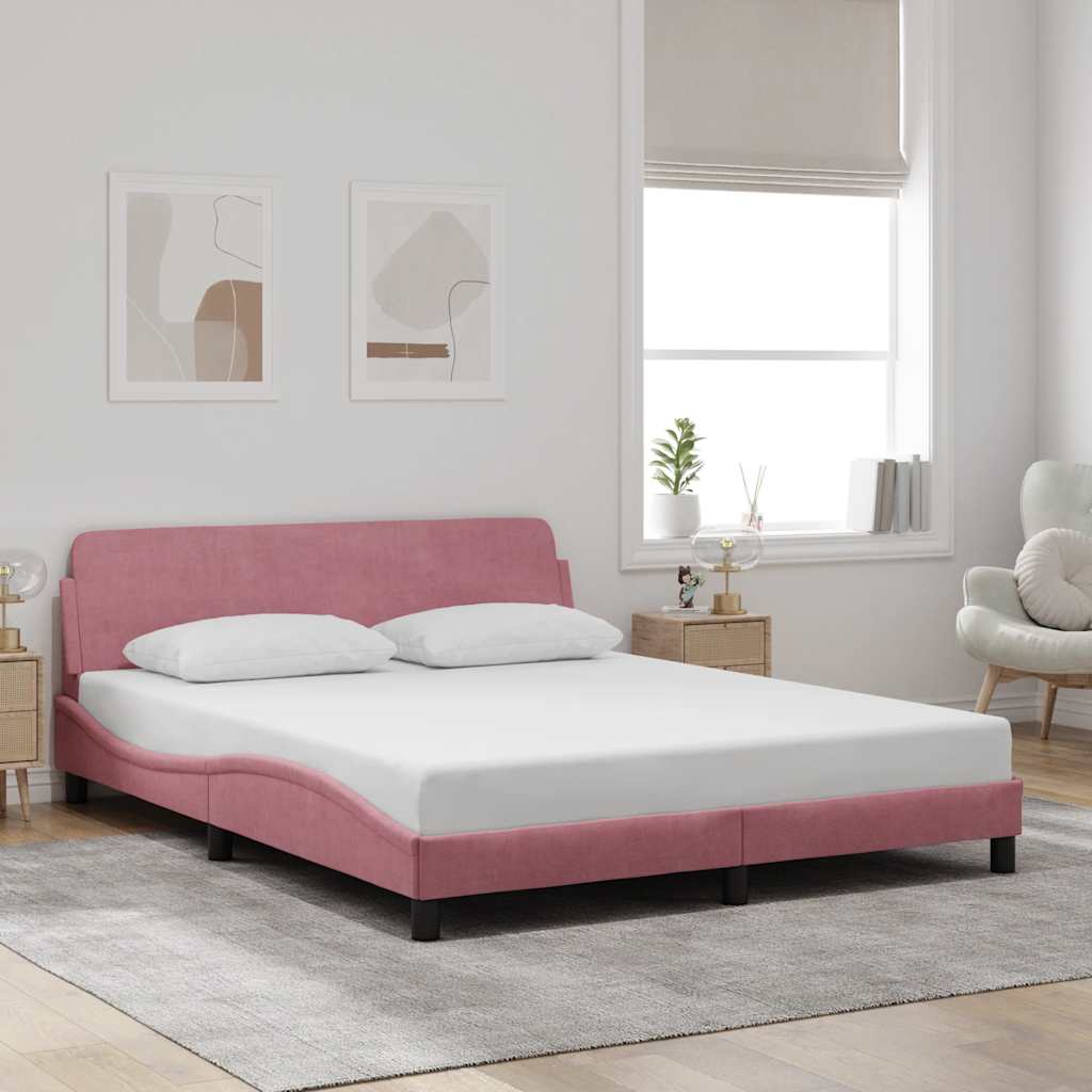 vidaXL Πλαίσιο Κρεβατιού με Κεφαλάρι Dover 160x200εκ. Βελούδινο