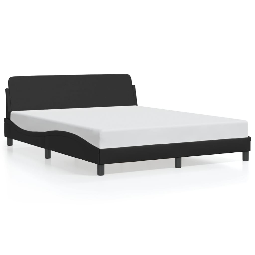 vidaXL Πλαίσιο Κρεβατιού Dover Μαύρο 160x200 εκ. Συνθετικό Δέρμα