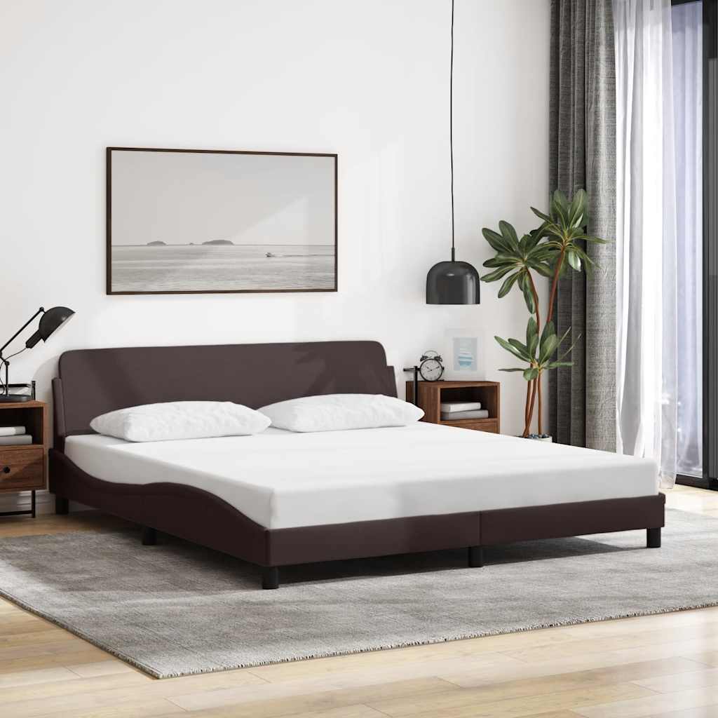 vidaXL Σκελετός Κρεβατιού Dover Σκ. Καφέ 180x200 εκ. Υφασμάτινο