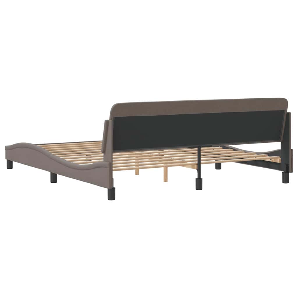 vidaXL Σκελετός Κρεβατιού Dover Taupe 180x200 εκ. Υφασμάτινο