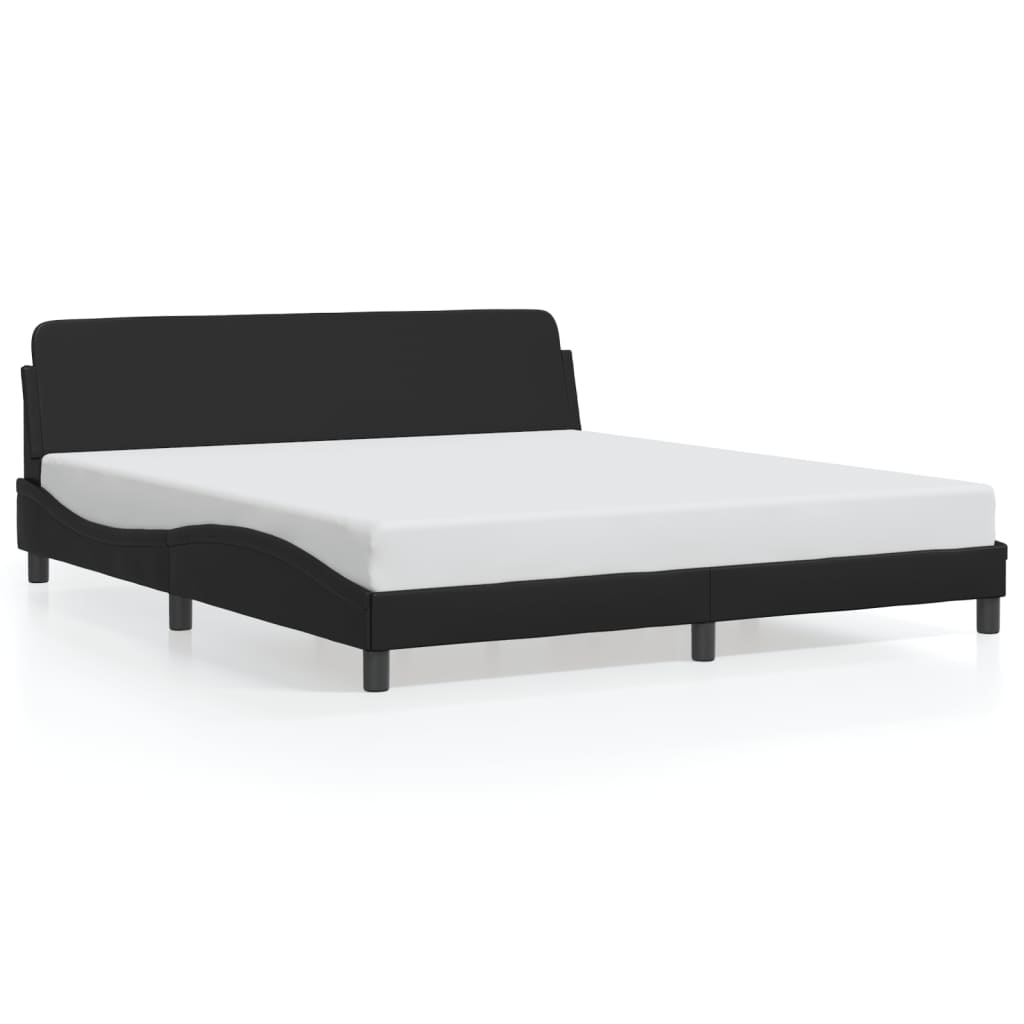 vidaXL Πλαίσιο Κρεβατιού Dover Μαύρο 180x200 εκ. Συνθετικό Δέρμα