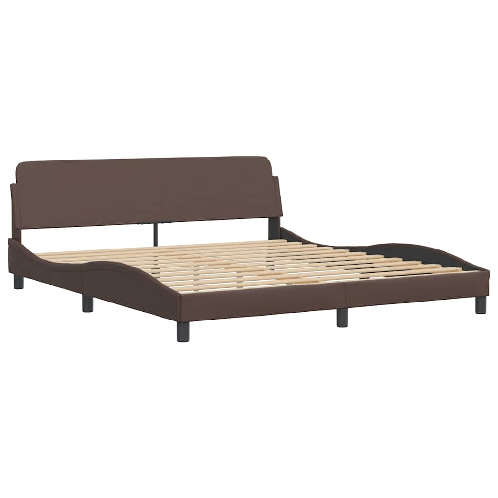 vidaXL Πλαίσιο Κρεβατιού Dover Καφέ 180x200 εκ. Συνθετικό Δέρμα