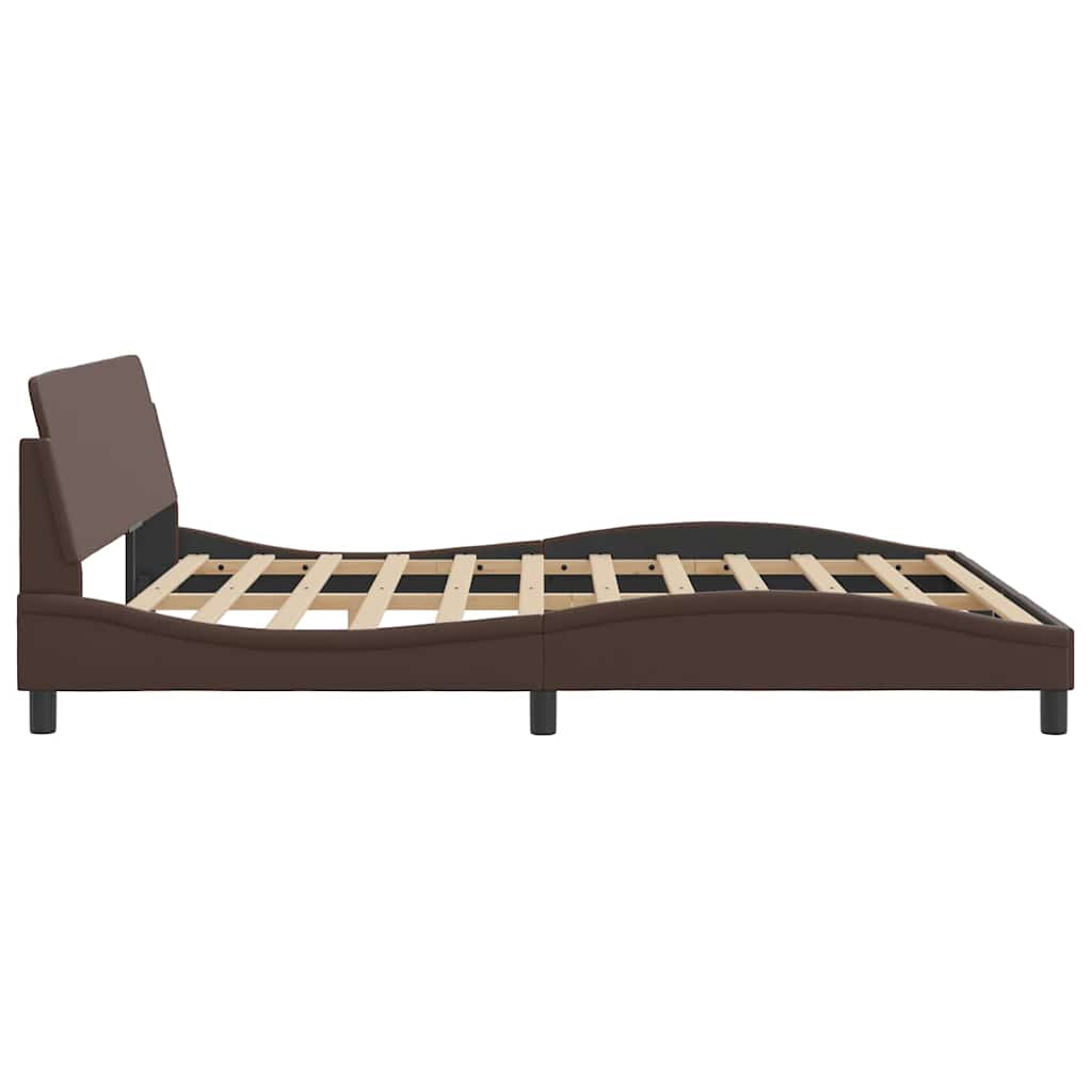 vidaXL Πλαίσιο Κρεβατιού Dover Καφέ 180x200 εκ. Συνθετικό Δέρμα