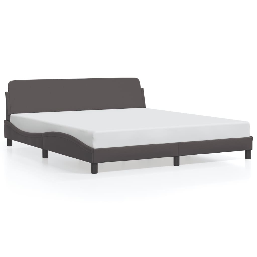 vidaXL Πλαίσιο Κρεβατιού Dover Γκρι 180x200 εκ. Συνθετικό Δέρμα