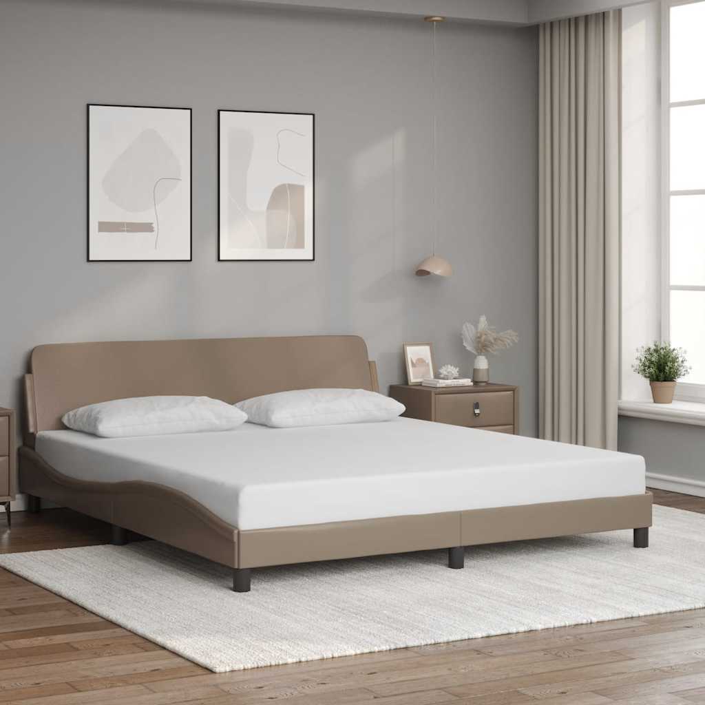 vidaXL Πλαίσιο Κρεβατιού Dover Καπουτσίνο 180x200εκ. Συνθ. Δέρμα
