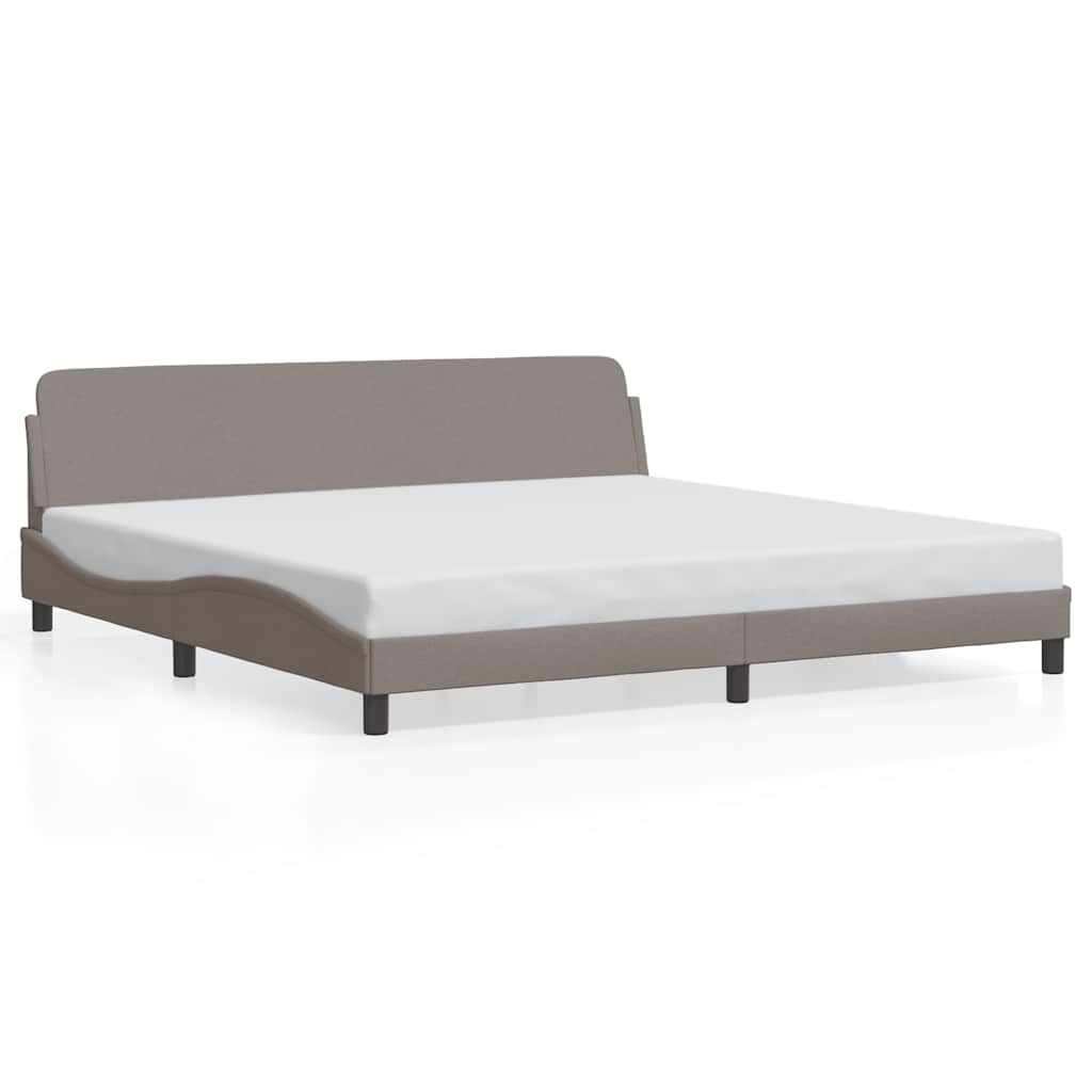 vidaXL Σκελετός Κρεβατιού Dover Taupe 200x200 εκ.Υφασμάτινο
