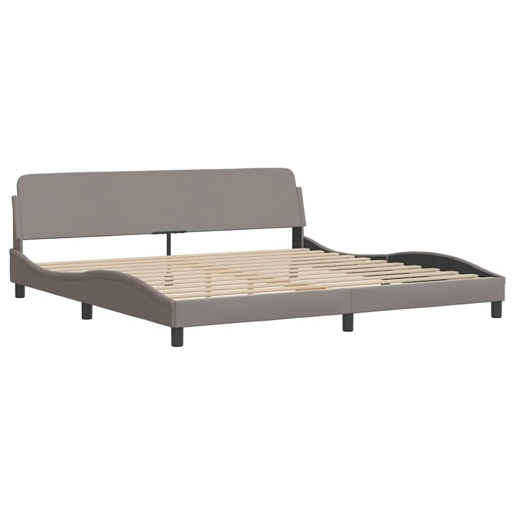 vidaXL Σκελετός Κρεβατιού Dover Taupe 200x200 εκ.Υφασμάτινο