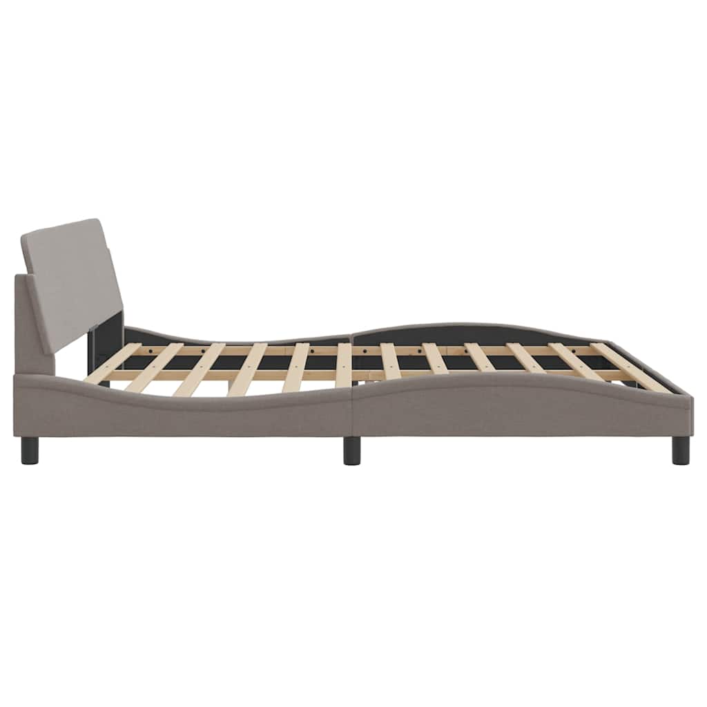 vidaXL Σκελετός Κρεβατιού Dover Taupe 200x200 εκ.Υφασμάτινο