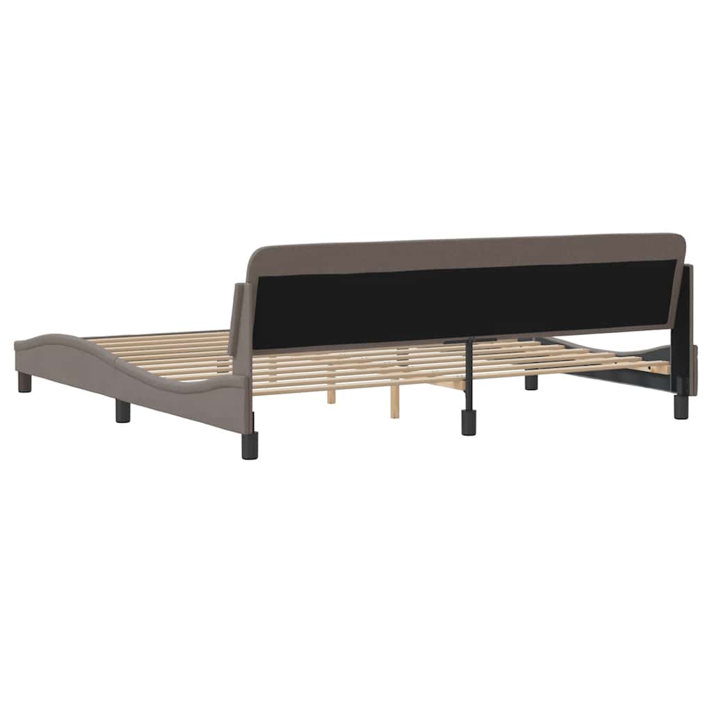 vidaXL Σκελετός Κρεβατιού Dover Taupe 200x200 εκ.Υφασμάτινο