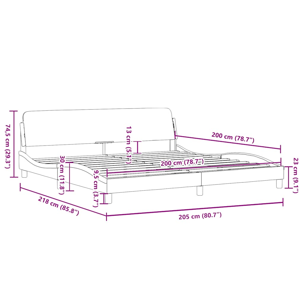 vidaXL Σκελετός Κρεβατιού Dover Taupe 200x200 εκ.Υφασμάτινο