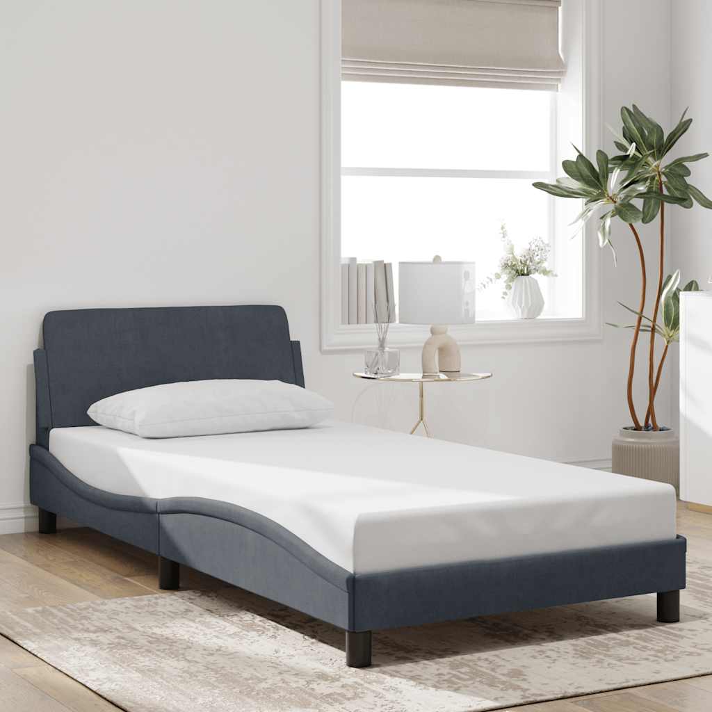 vidaXL Σκελετός Κρεβατιού Dover Γκρι 100x190 εκ. Βελούδινο