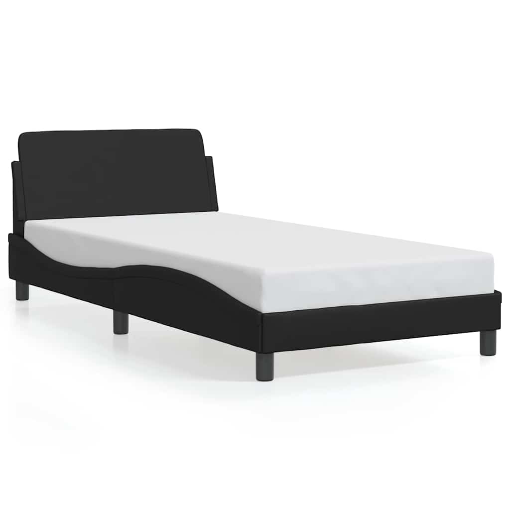 vidaXL Σκελετός Κρεβατιού Dover Μαύρο 100x190εκ.Συνθ. Δέρμα