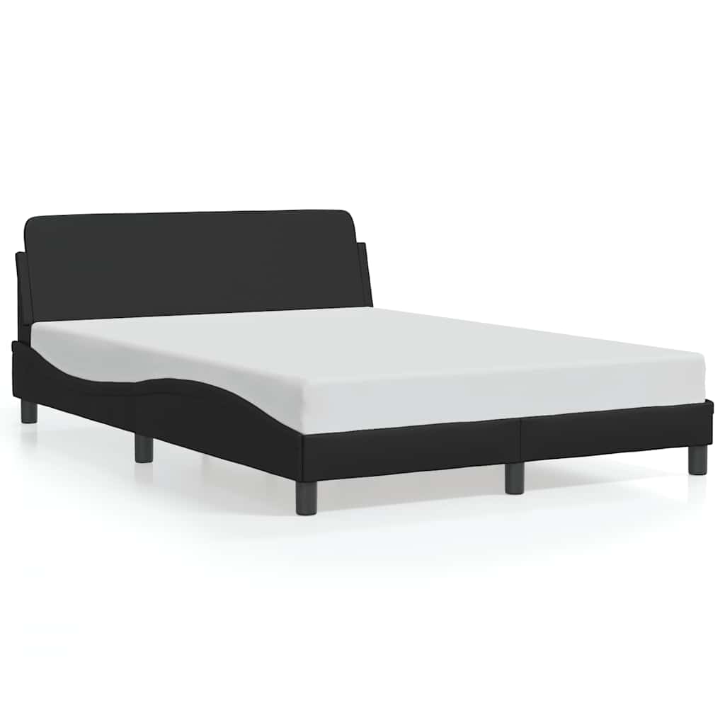 vidaXL Πλαίσιο Κρεβατιού Dover Μαύρο 137x190 εκ. Συνθετικό Δέρμα
