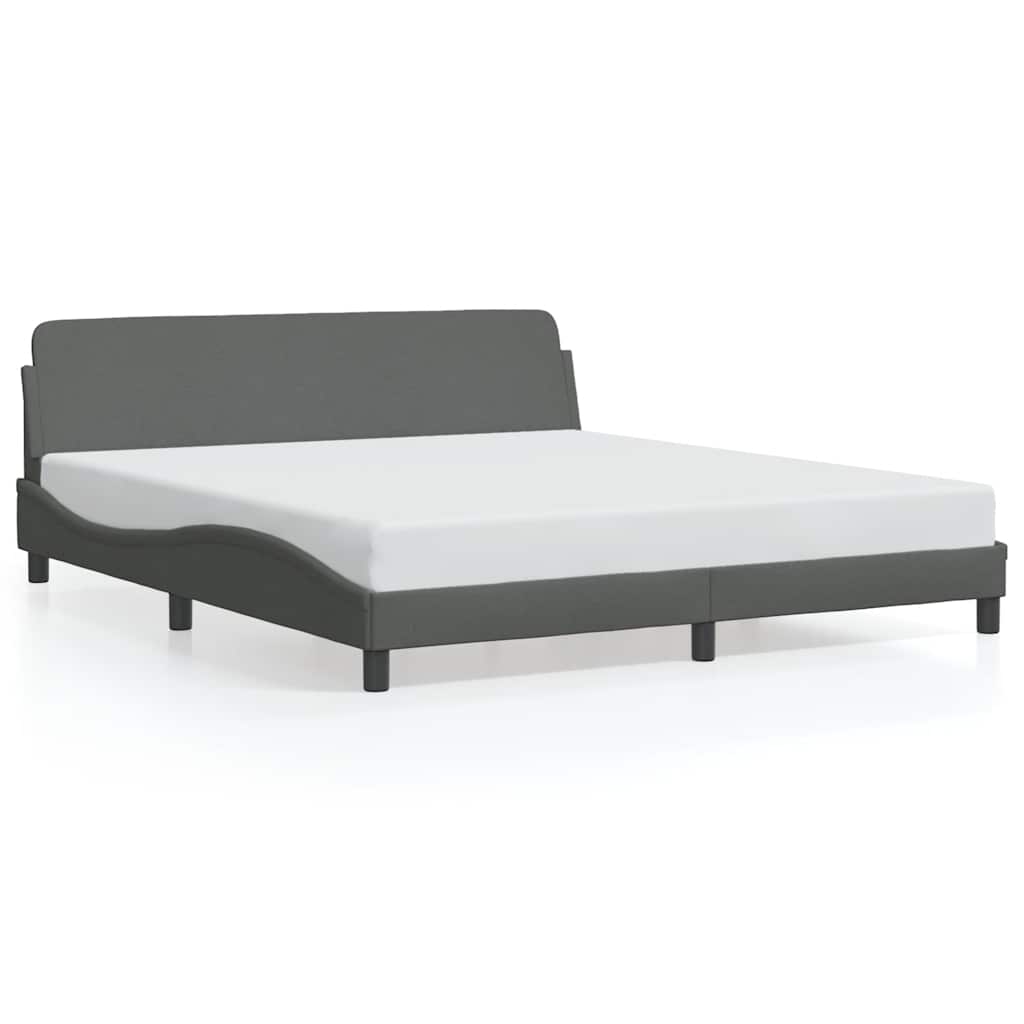 vidaXL Πλαίσιο Κρεβατιού Dover Σκούρο Γκρι 152x203 εκ.Υφασμάτινο