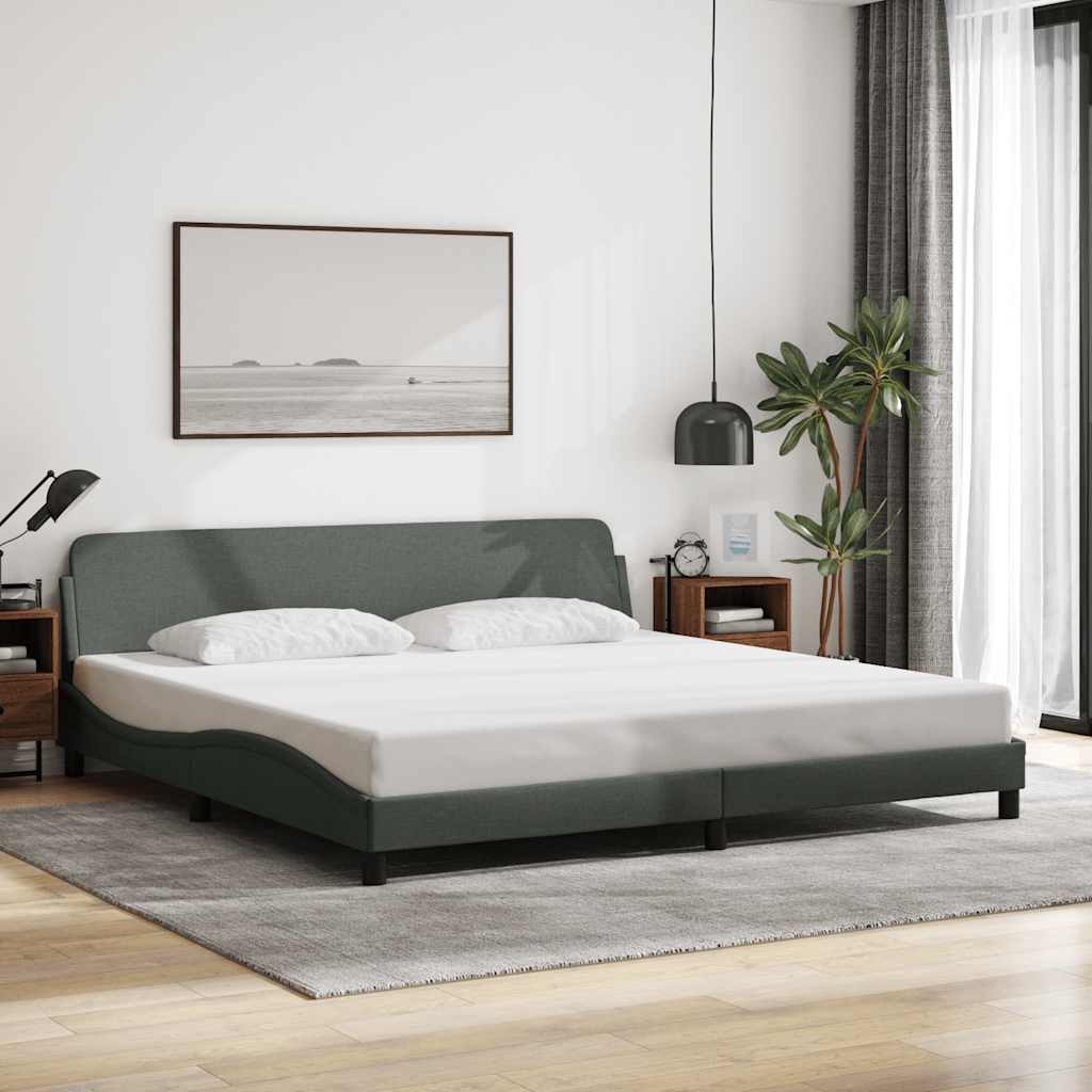 vidaXL Πλαίσιο Κρεβατιού Dover Σκ. Γκρι 193x203 εκ. Υφασμάτινο