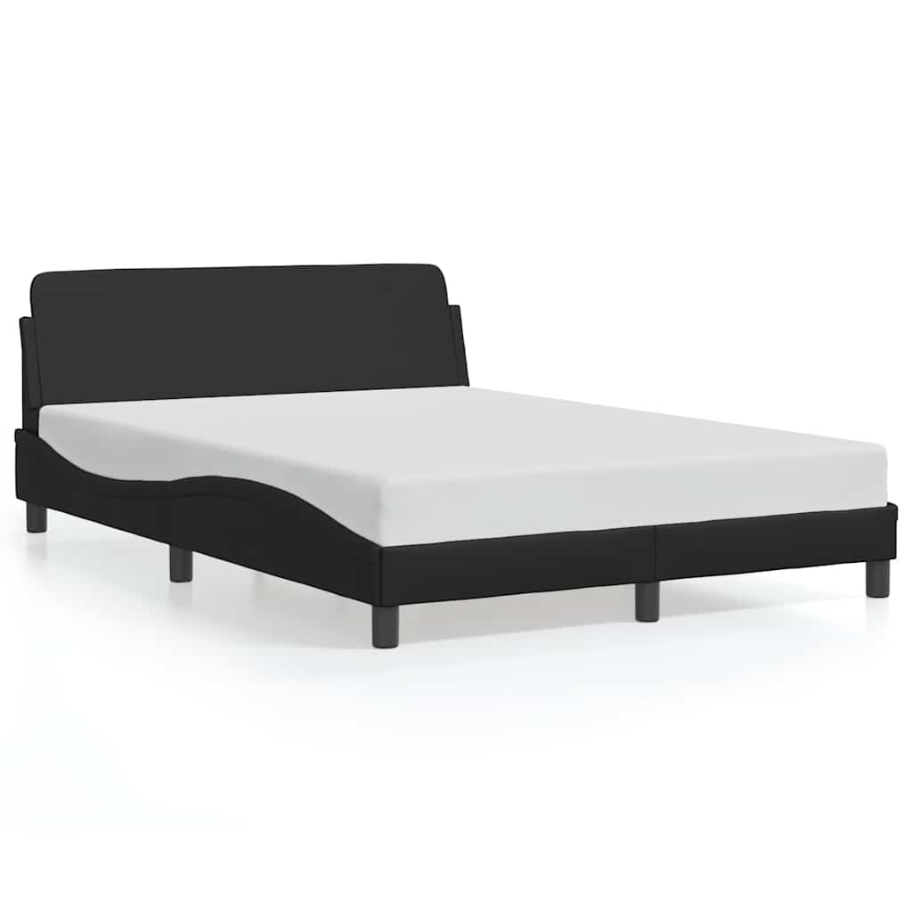 vidaXL Πλαίσιο Κρεβατιού Dover Μαύρο 135x190 εκ. από Συνθετικό Δέρμα
