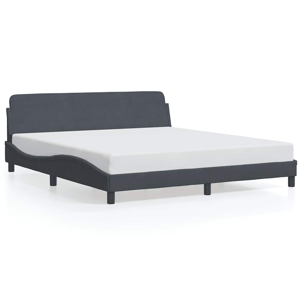 vidaXL Πλαίσιο Κρεβατιού Dover Σκούρο Γκρι 180x200 εκ. Βελούδο