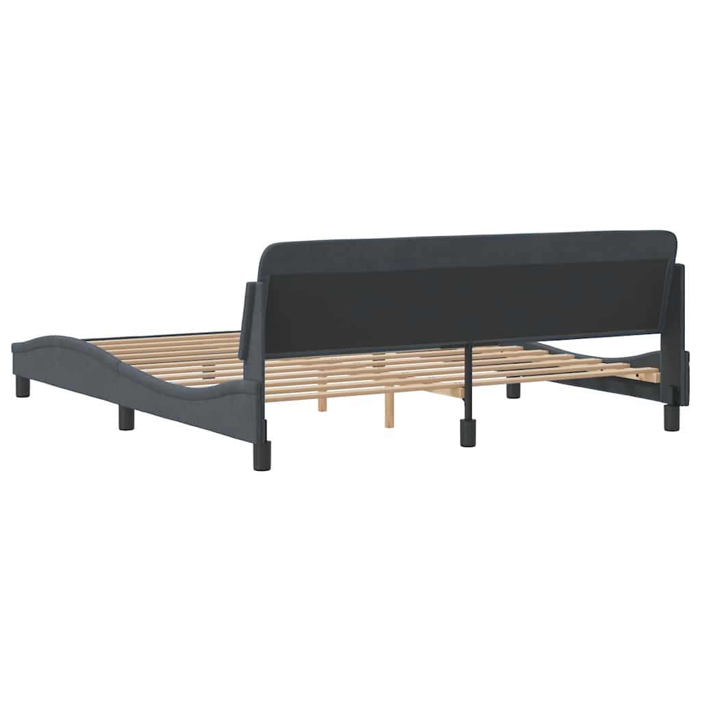 vidaXL Πλαίσιο Κρεβατιού Dover Σκούρο Γκρι 180x200 εκ. Βελούδο