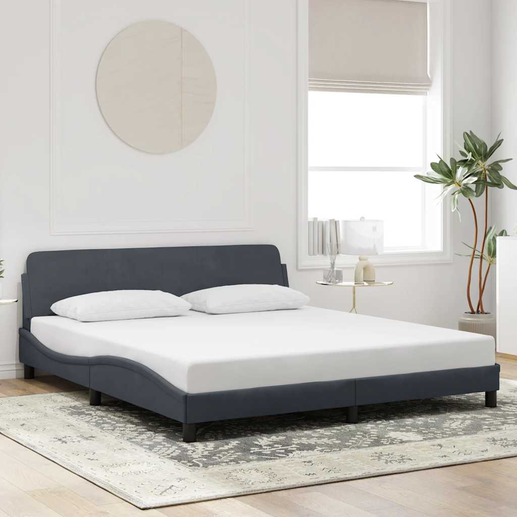 vidaXL Πλαίσιο Κρεβατιού Dover Σκούρο Γκρι 180x200 εκ. Βελούδο