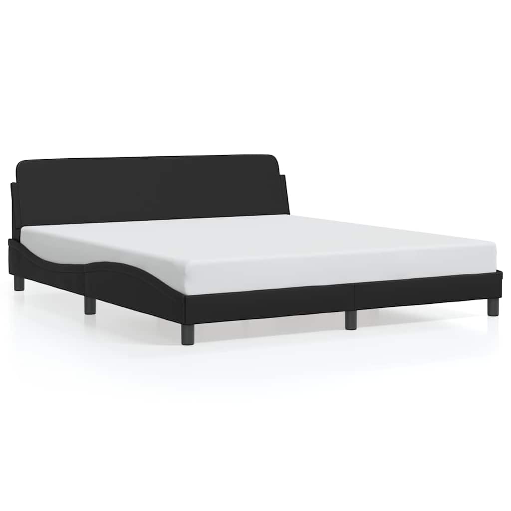 vidaXL Πλαίσιο Κρεβατιού Dover Μαύρο 180x200 εκ. από Συνθετικό Δέρμα