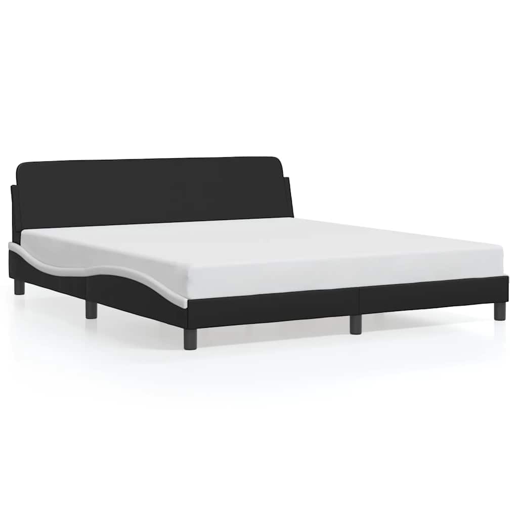vidaXL Πλαίσιο Κρεβατιού Dover Ασπρόμαυρο 180x200 εκ. από Συνθετικό Δέρμα
