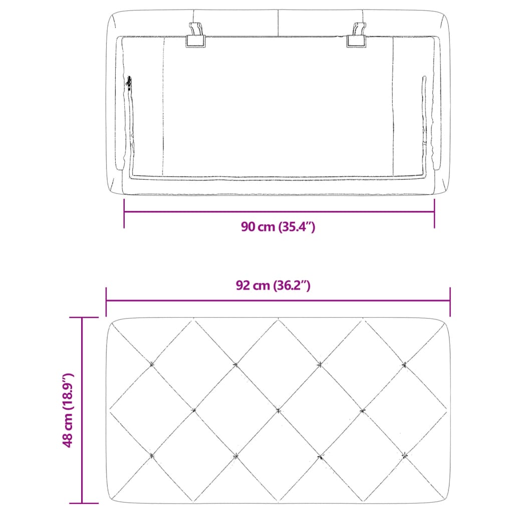 vidaXL Μαξιλάρι για Κεφαλάρι Μπλε 90 εκ. Βελούδο