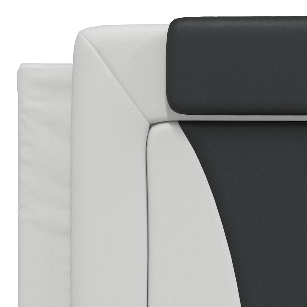 vidaXL Μαξιλάρι για Κεφαλάρι Λευκό/Μαύρο 180 εκ. από Συνθετικό Δέρμα