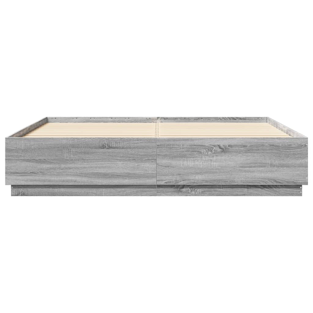 vidaXL Πλαίσιο Κρεβατιού με LED Γκρι sonoma 180x200εκ. Επεξ. Ξύλο