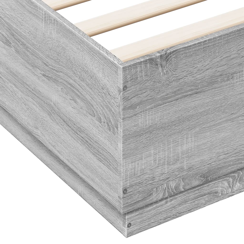 vidaXL Πλαίσιο Κρεβατιού με Φώτα LED Γκρι sonoma 120x200εκ. Επεξ. Ξύλο