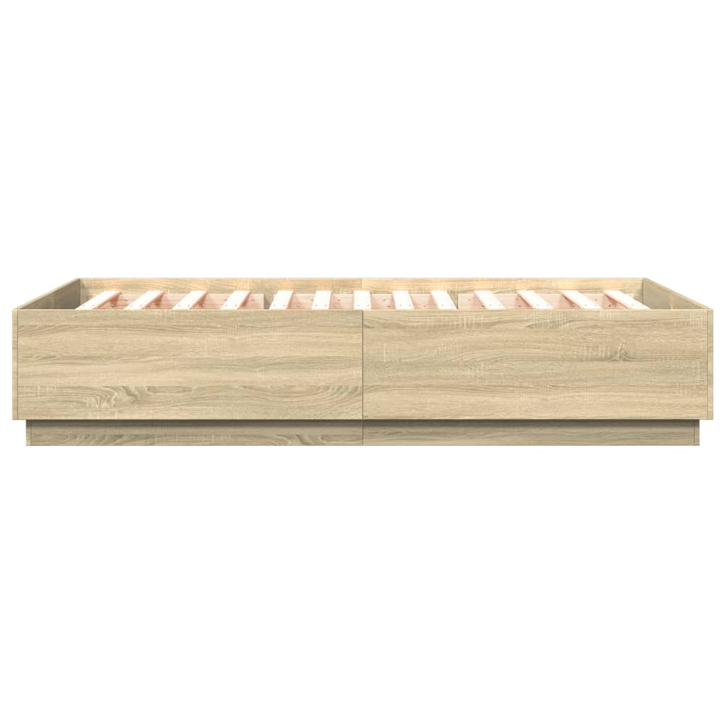vidaXL Πλαίσιο Κρεβατιού Sonoma Δρυς 140x200 εκ. Επεξεργασμένο Ξύλο