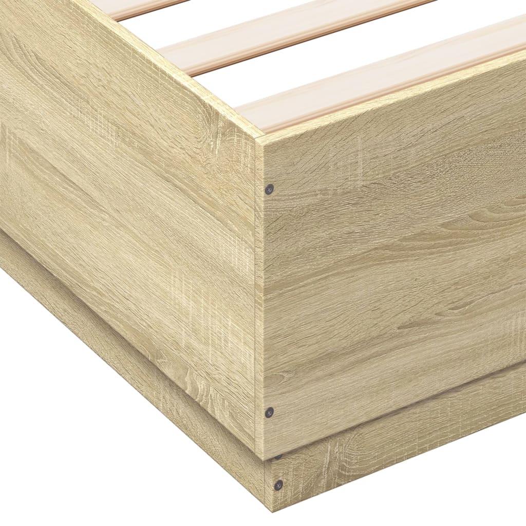vidaXL Πλαίσιο Κρεβατιού Sonoma Δρυς 140x200 εκ. Επεξεργασμένο Ξύλο