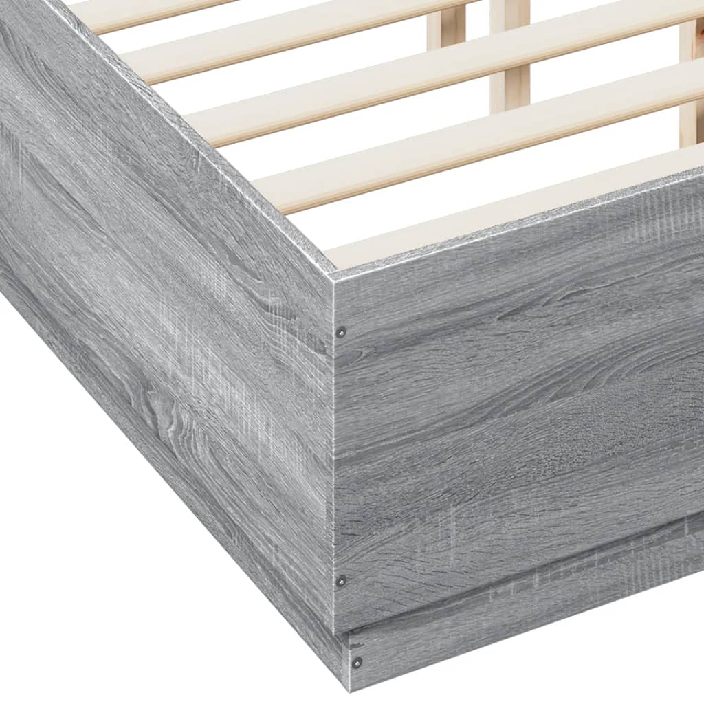 vidaXL Πλαίσιο Κρεβατιού Γκρι Sonoma 140x190 εκ. Επεξεργασμένο Ξύλο