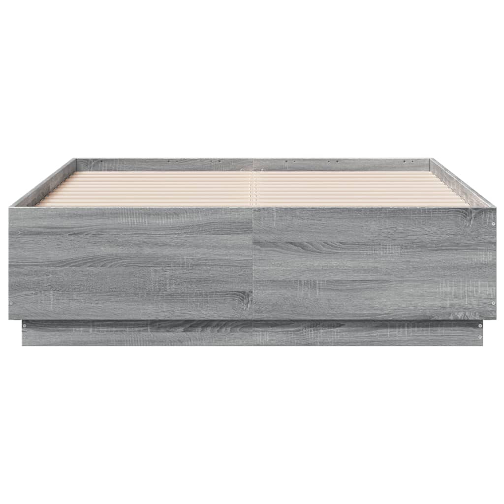 vidaXL Πλαίσιο Κρεβατιού Γκρι Sonoma 135x190 εκ. Επεξεργασμένο Ξύλο