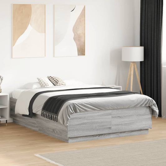 vidaXL Πλαίσιο Κρεβατιού Γκρι Sonoma 120 x 190 εκ. Επεξεργασμένο Ξύλο