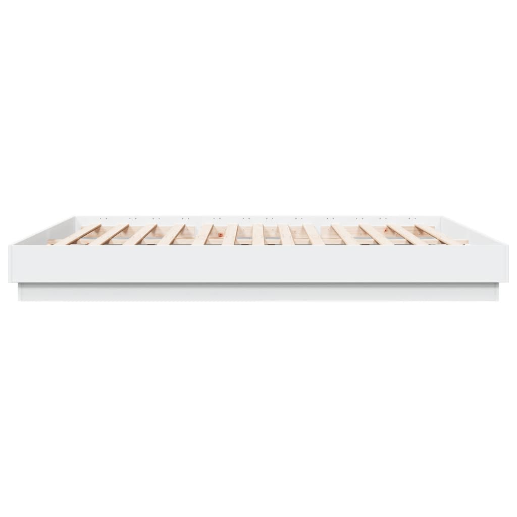 vidaXL Πλαίσιο Κρεβατιού με LED Λευκό 200 x 200 εκ.