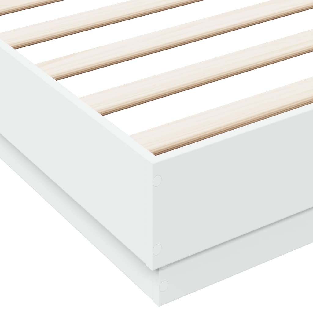 vidaXL Πλαίσιο Κρεβατιού με LED Λευκό 200 x 200 εκ.