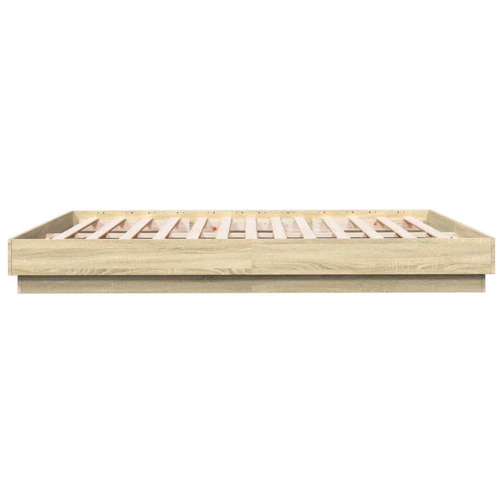 vidaXL Πλαίσιο Κρεβατιού με LED Sonoma Δρυς 200x200 εκ.