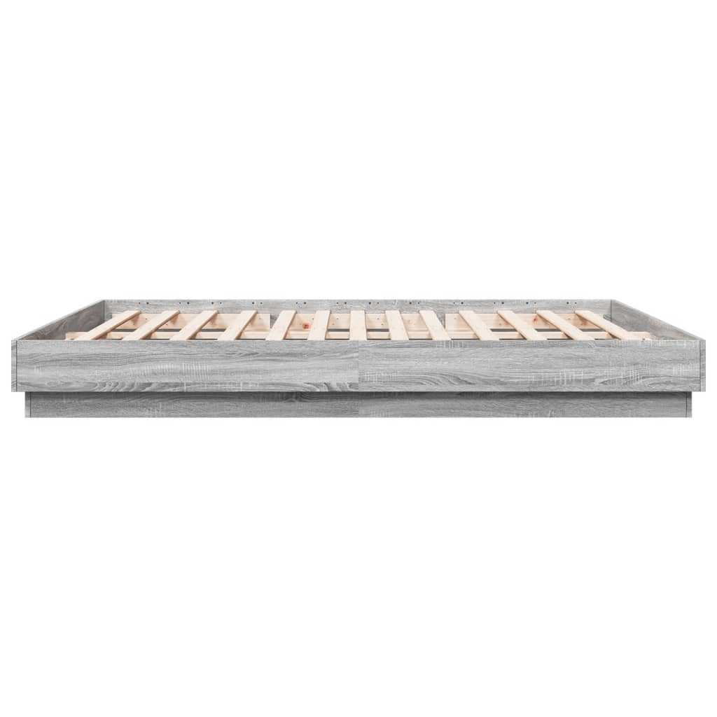vidaXL Πλαίσιο Κρεβατιού με LED Γκρι sonoma 200 x 200 εκ.