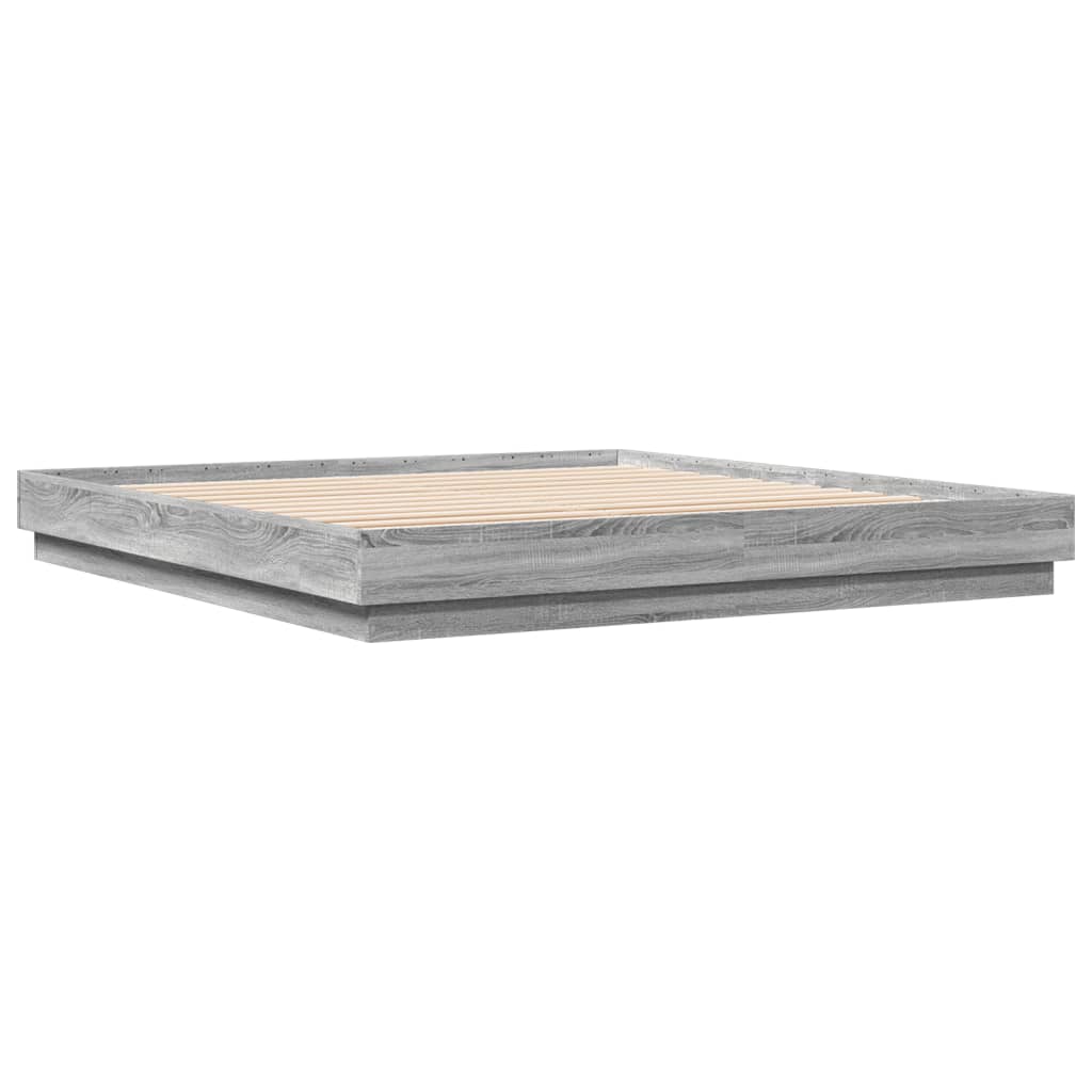 vidaXL Πλαίσιο Κρεβατιού με LED Γκρι sonoma 200 x 200 εκ.
