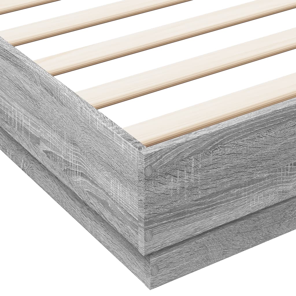 vidaXL Πλαίσιο Κρεβατιού με LED Γκρι sonoma 200 x 200 εκ.