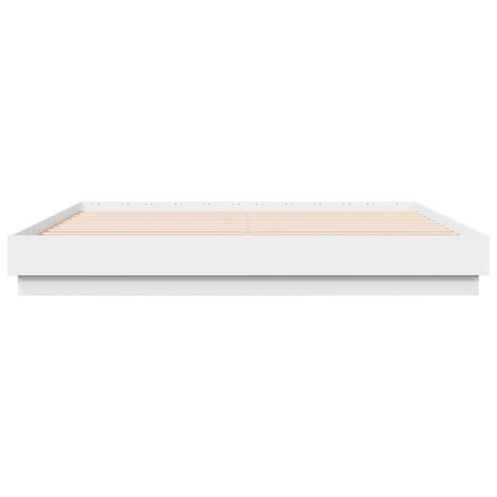 vidaXL Πλαίσιο Κρεβατιού με LED Λευκό 180 x 200 εκ.