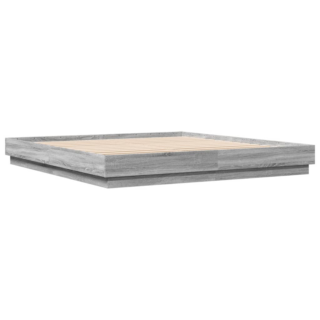 vidaXL Πλαίσιο Κρεβατιού με LED Γκρι sonoma 180 x 200 εκ.