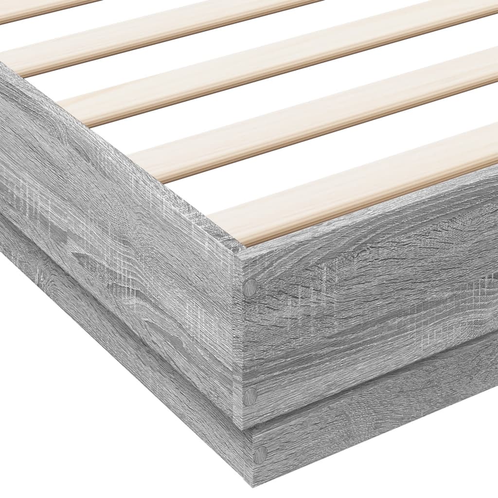 vidaXL Πλαίσιο Κρεβατιού με LED Γκρι sonoma 180 x 200 εκ.