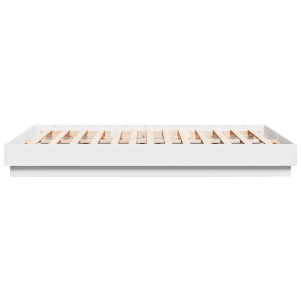 vidaXL Πλαίσιο Κρεβατιού με LED Λευκό 160 x 200 εκ.
