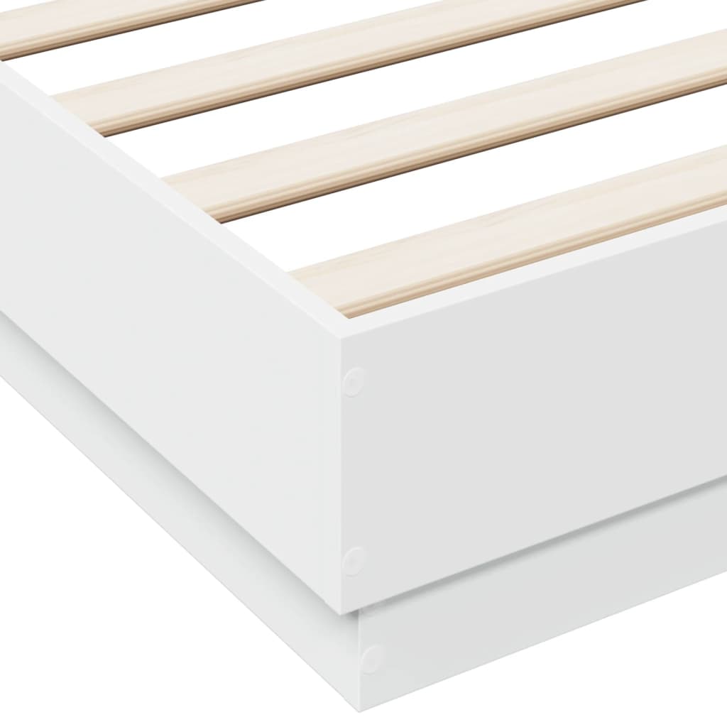 vidaXL Πλαίσιο Κρεβατιού με LED Λευκό 160 x 200 εκ.