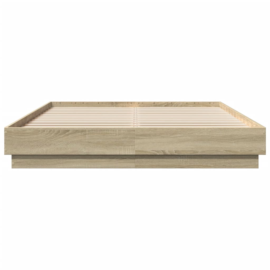 vidaXL Πλαίσιο Κρεβατιού με LED Sonoma Δρυς 160x200 εκ.