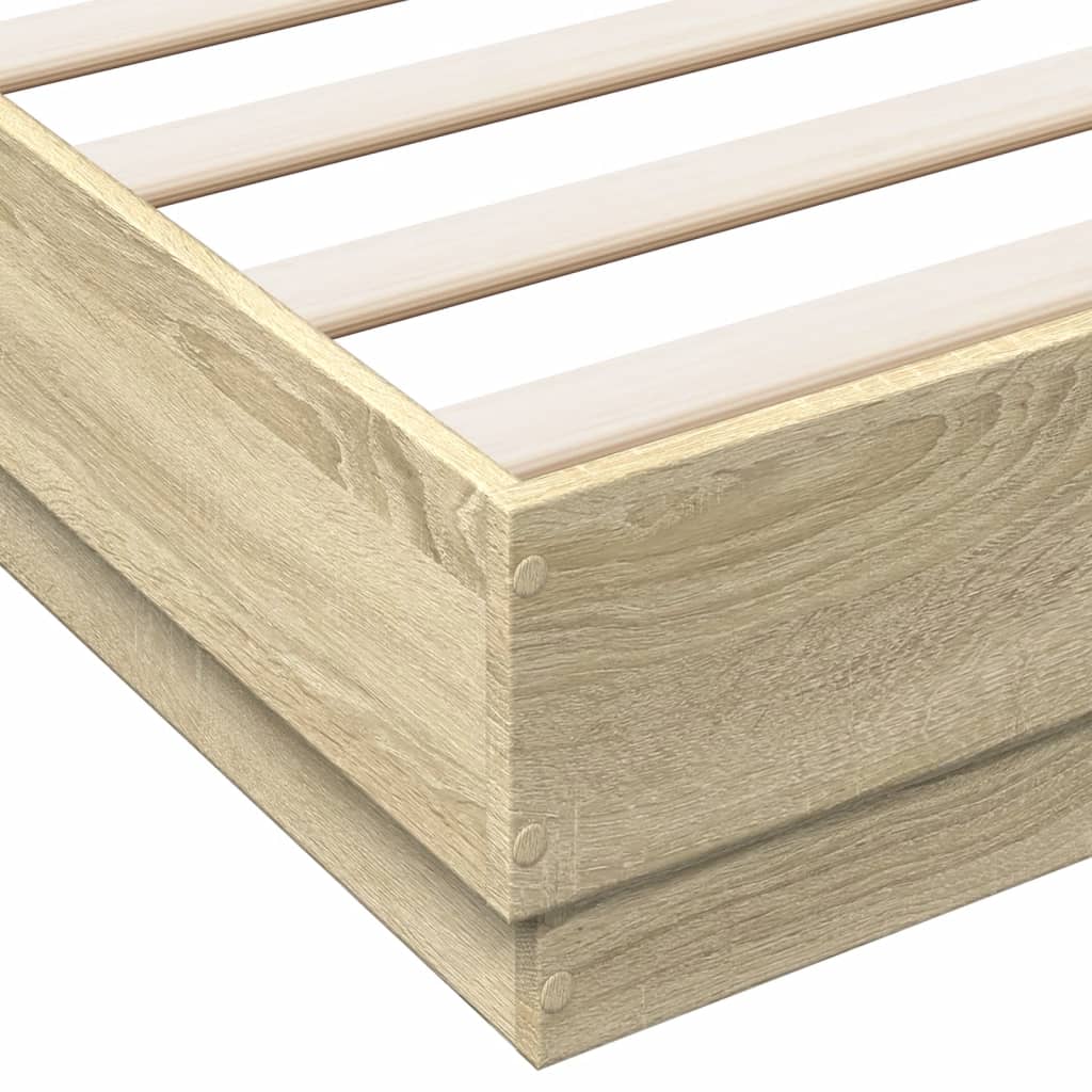 vidaXL Πλαίσιο Κρεβατιού με LED Sonoma Δρυς 160x200 εκ.