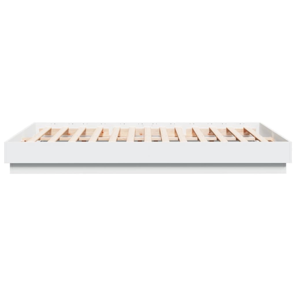 vidaXL Πλαίσιο Κρεβατιού με LED Λευκό 150 x 200 εκ