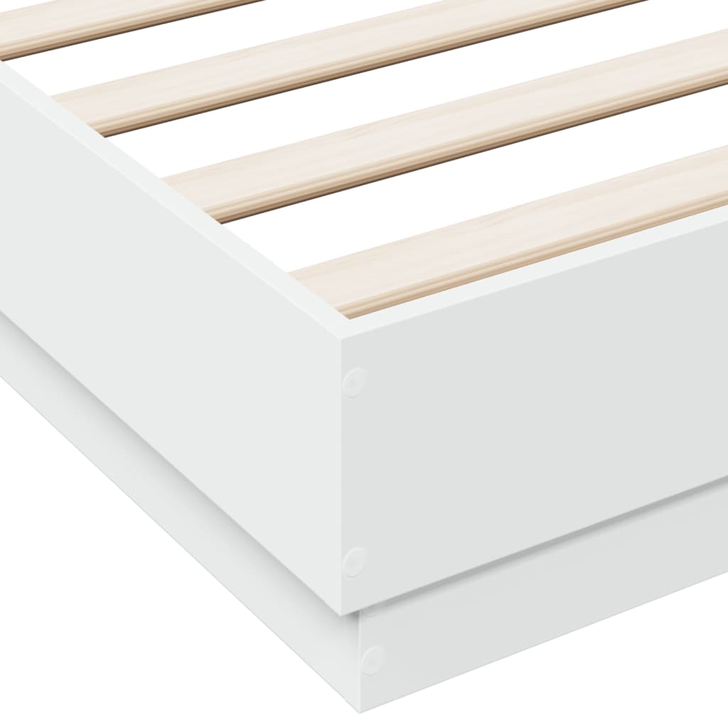 vidaXL Πλαίσιο Κρεβατιού με LED Λευκό 150 x 200 εκ